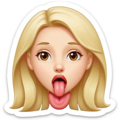 Girl sticking tongue out sticker