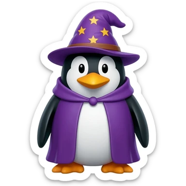 Penguin Wizard sticker