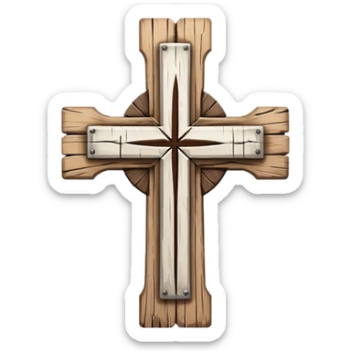 white cross sin madera  sticker