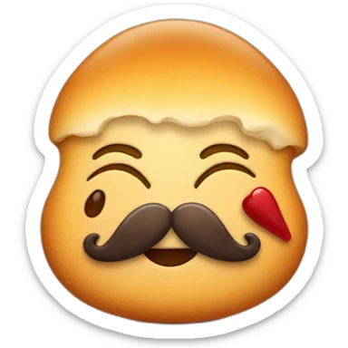 yum emoji with mustache sticker