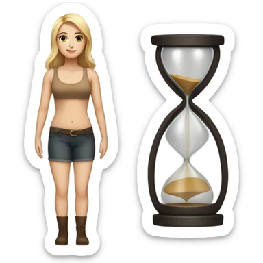 white full-length girl with an hourglass figure sticker
