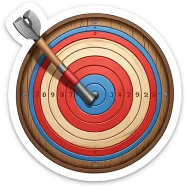 Axe throwing hitting target illustration  sticker
