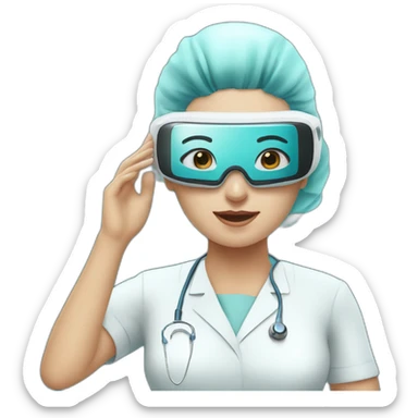 Surgeon-with-virtual-reality-display-operating-on-woman sticker