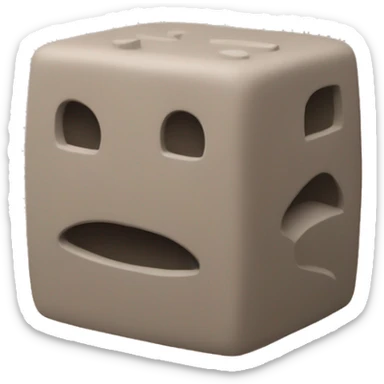 a geometric block of modeling clay sticker