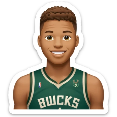 giannis smiling Bucks number 34 sticker