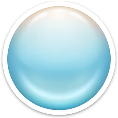Light blue seashore emoji, pearl texture, soft gradient, smooth curves, glossy finish sticker