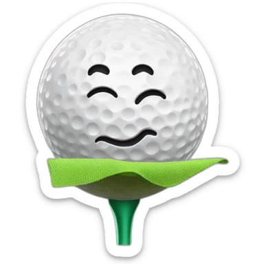 Relieved Golf Emoji  Description A golf ball wiping its "forehead" with a golf towel, looking relieved after a challenging shot. sticker