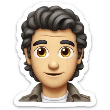 young thin antonio banderas cartoon wearing shirt sticker