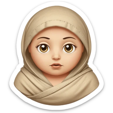 Mummy Cartoon: Chubby, friendly-looking mummy with oversized eyes and loose wrappings
 sticker