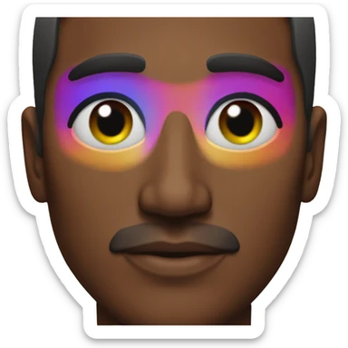 man wearing rainbow eyeshadow  sticker