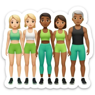 Ein Gruppenkurs der in einem grünen Park stattfindet im Sommer. sticker