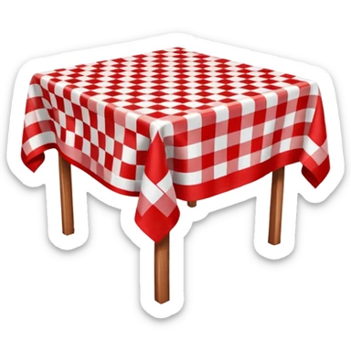 checkered tablecloth on an empty table sticker