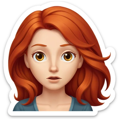 long red haired woman shrugging sticker
