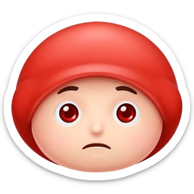 Red blood cell with low hemoglobin, looking tired with pale color sticker
