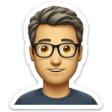 Geek man fat glasses sticker