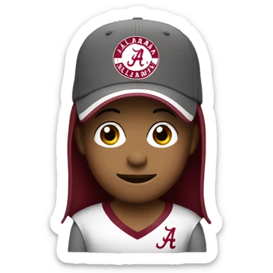 Alabama fan with Alabama hat sticker