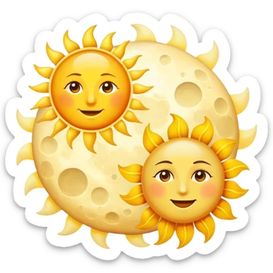 Moon and sun sticker