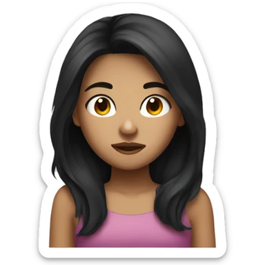 Girl whit Dark hair sleepy  sticker