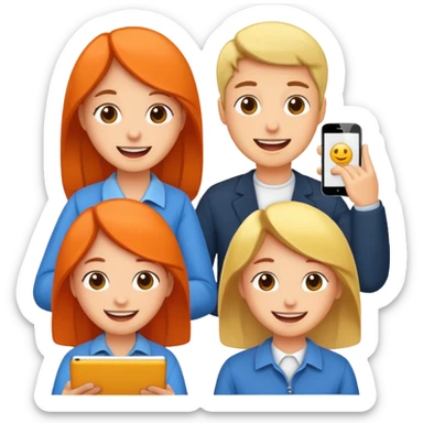 Quiz with happy people  sticker