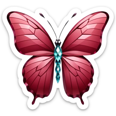 burgundy 56-carat diamond shaped as butterfly sticker