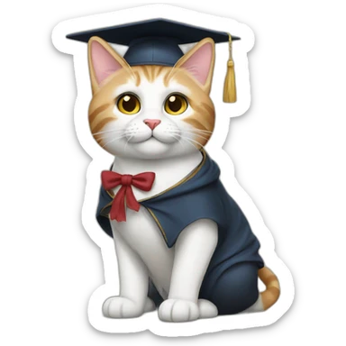 educated cat sticker