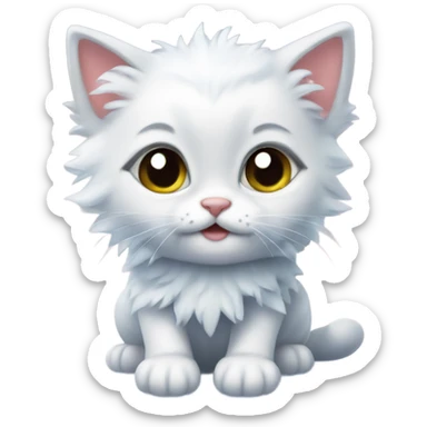 Little kitten look at the snowflake  sticker