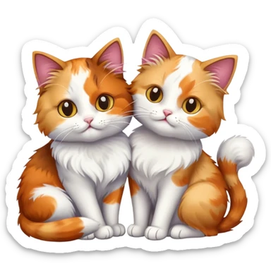 two cats grooming each other sticker