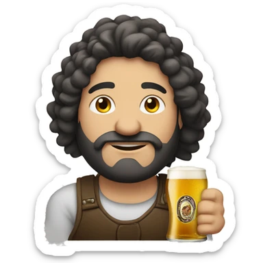 Big Albanian man with a beer  sticker