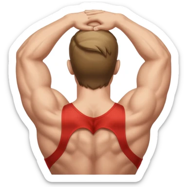 Man with back arched sticker