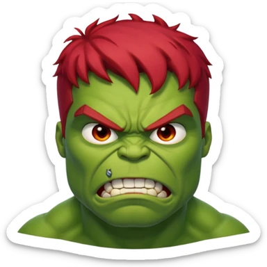Hulk with red hair  face sticker