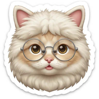 baby Cat with round glasses sticker
