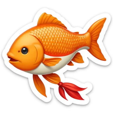 carp streamer hanging apple emoji style sticker