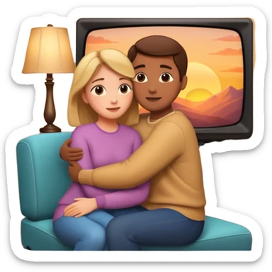 a romantic movie shown on a television sticker