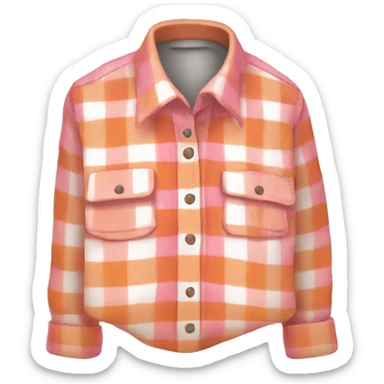 Pink, white and orange flannel shirt  sticker