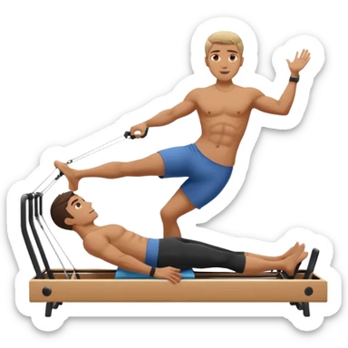 guy workout pilates reformer  sticker