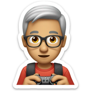 Grandson playing driving game sticker