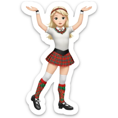 Highland dancing argyle just over the knee socks, tartan miniskirt and highland dancing shoes sticker