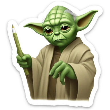 Master Yoda draws Mater Yoda's pisture sticker