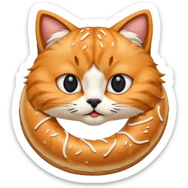 Simit yiyen kedi sticker