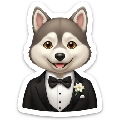 Husky at a wedding sticker