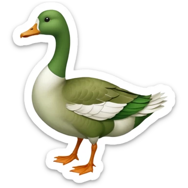 Make an emoji for a goose that's green (dominant colour #39C700). Use the existing goose emoji for inspiration. Show the whole body. Make the goose look like it's going somewhere

It has to be a goose that was dyed green, don't make it look like a duck please. sticker