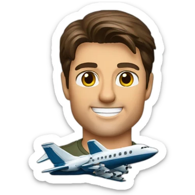 tom cruise with a plane toy sticker