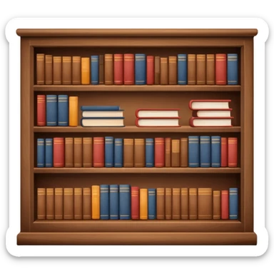A cozy brown bookshelf  sticker