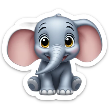 "Dumbo, the elephant who has fun with Stitch." sticker