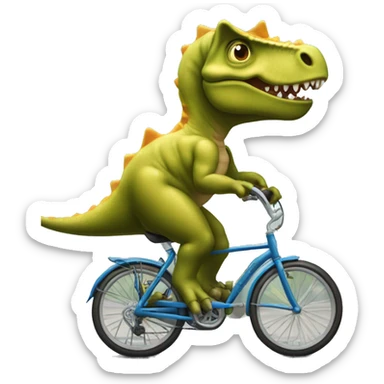 dinossauro andando de bicicleta  sticker