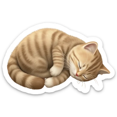 iPad icon bronze metallic with cute fluffy kitty sleeping above regular wood floor sticker