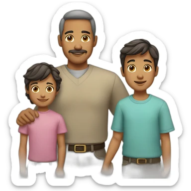 Padre y dos hijos sticker