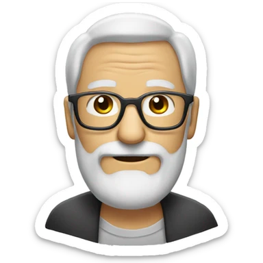 old man wih beard andn glasses sticker