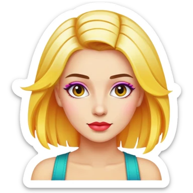 blonde album cover with colorful hair sticker