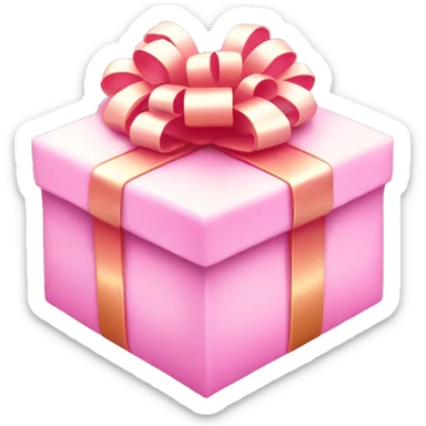 Light pink glowy present sticker